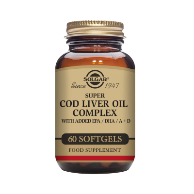 1002250 Solgar Complexo Óleo Fígado Bacalhau Super 60 Caps | EPA+DHA + Vit A + D Imunidade*