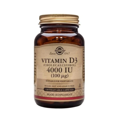 1002251  Solgar Vitamina D3 4000 UI 100ug 60 Cápsulas | Contribui para melhorar o sistema imunitário