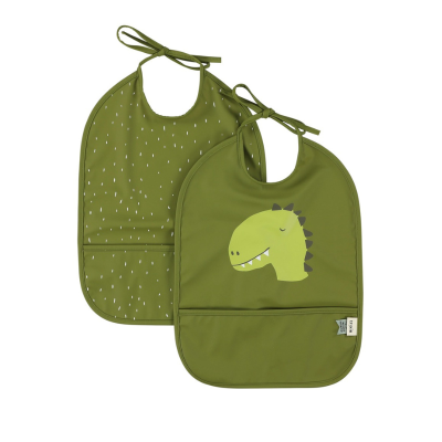 Trixie Pack 2 Babetes Impermeáveis Mr. Dino 3m+ | 100% Poliéster Reciclado