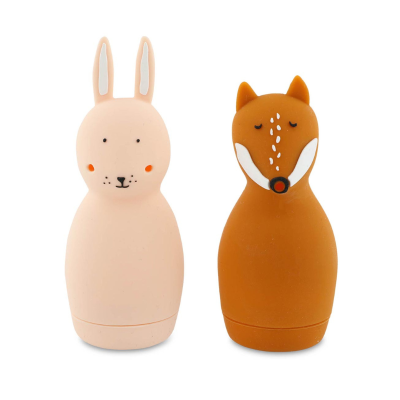 5400858376770 Trixie Brinquedos Banho Silicone Mrs. Rabbit & Mr. Fox 6m+ | Abrem para Limpeza