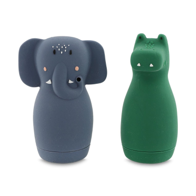 5400858376763 Trixie Brinquedos Banho Silicone Mrs. Elephant & Mr. Crocodile 6m+ | Abrem para Limpeza