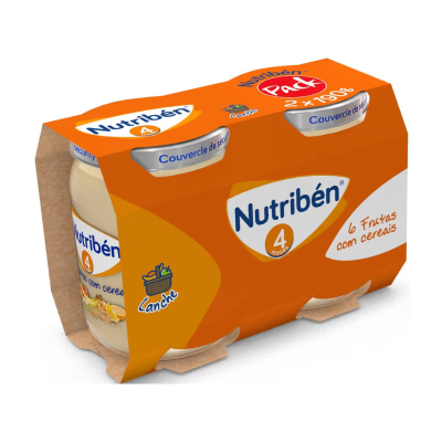 7276113 Nutribén Pack 2x190g Boião 6 Frutas com Cereais +4Meses | Sem Açúcares Adicionados