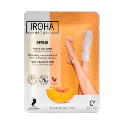 8436036430436 Iroha Repair 2 Meias Máscara para Pés | Pêssego e Manteiga de Karité
