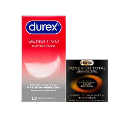7598516 Durex Pack Sensitivo Contacto Total 12un + 3Grátis Conexão Total | Super Finos e Sem Látex
