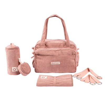 Doomoo Saco Maternidade e Muda Bebé Fluffy Rosa | 8 acessórios incluídos