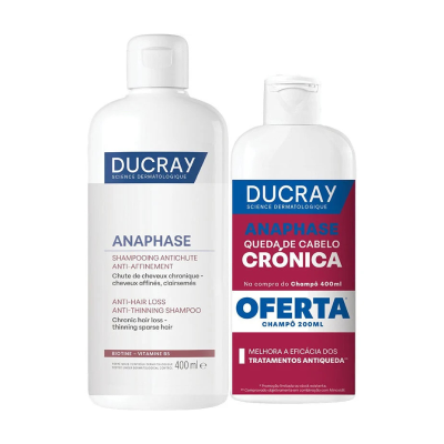 7550426 Ducray Pack Anaphase Champô Anti-Queda/Crescimento 400ml Oferta 200ml | Crescimento e Volume