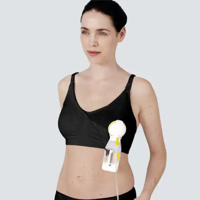 7279281 Medela Sutiã Amamentação 3 em 1 Preto L | Extração Mãos-Livres | Conforto Adaptive Stretch
