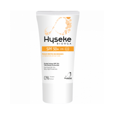 6966697 HYSEKE Biorga Protetor Solar Facial Fluido SPF50+ 40ml | Pele Oleosa e Acneica