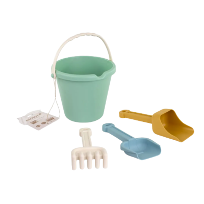 Miniland Conjunto de Praia Verde Eco | Conjunto Balde, Pá, Ancinho e Peneira