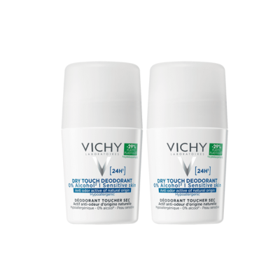 7600536 Vichy Pack Desodorizante Roll-On 24H Toque Seco 2x50ml | Pele Sensível