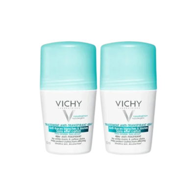 7600528 Vichy Pack Antitranspirante Antimanchas Roll-On 48H 2x50ml | Protege a Roupa