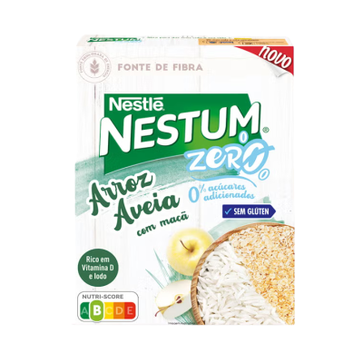 7602821 Nestum ZERO Arroz e Aveia com Maçã sem Glúten 250g | Pequeno-Almoço Nutritivo | Sem Açúcares Adicionados