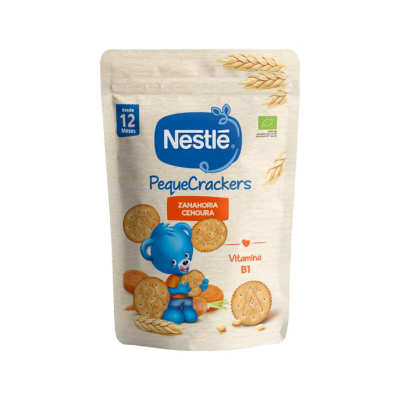 Nestlé PequeCrackers Cenoura +12Meses Snack Bebé 100g | Sem Sal Adicionado