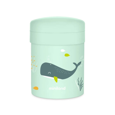 Miniland Conjunto Baleia Termos para Sólidos 700ml | 2 Recipientes | Livre BPA
