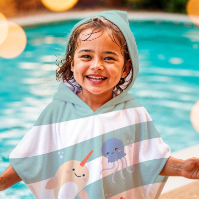 Miniland Ocean Poncho Toalha Bebé 65x65cm | Farmácia d'Arrábida