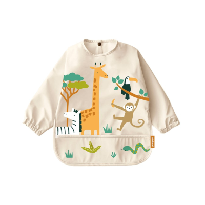 Miniland Jungle Babete Impermeável com Mangas | Desenho Selva