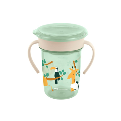 8413082896379 Miniland Jungle Copo Aprendizagem 360º 260ml +6Meses | Tecnologia Anti-Derrame | Lavável na Loiça