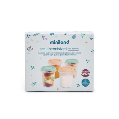 Miniland Dreamland Caixas Herméticas Bebé 4x250ml | Farmácia d'Arrábida