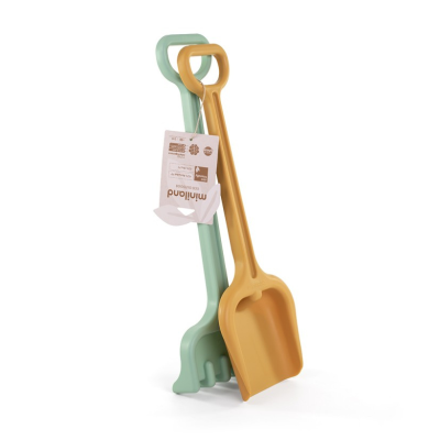 Miniland Pá e Ancinho Gigante Mostarda e Verde | 100% Reciclado