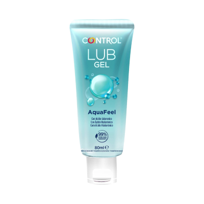 7582700 Control AquaFeel Gel Lubrificante Íntimo 80ml | Com Ácido Hialurónico | 99% Natural | Compatível com Preservativos