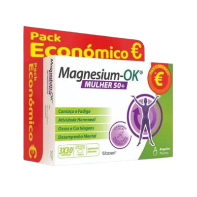 Magnesium-OK Mulher 50+ Pack 3x30 Comprimidos | Magnésio para Mulher