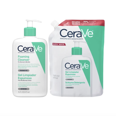 7578575 Cerave Pack Gel Espuma de Limpeza 473ml + Refil 473ml | Pele Normal a Oleosa