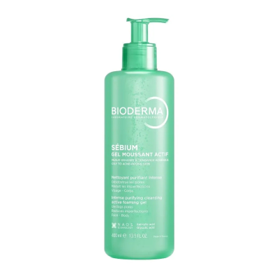 Bioderma Sébium Gel Moussant Actif 400ml | Pele Oleosa e Acneica