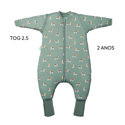Molis&Co TOG 2.5 +2A Macacão Dormir Mangas Beagle | Inverno Meias e Mangas Removíveis