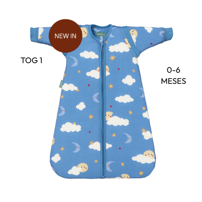 Molis&Co TOG 1 0-6M Saco Dormir Bebé com Mangas Good Night | Para Meia-Estação 21-23°C