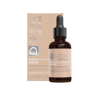 7600627 D'Aveia Ceutics Ferulic C E 4HA Sérum Antioxidante 25ml | Combate rugas, manchas e falta de firmeza