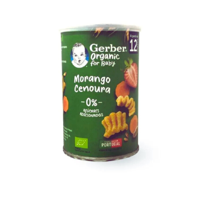 7595512 Gerber Organic Snack Morango e Cenoura 35g +12M |