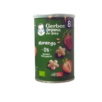 7595538 Gerber Organic Snack Morango 35g +8M | Prático e nutritivo