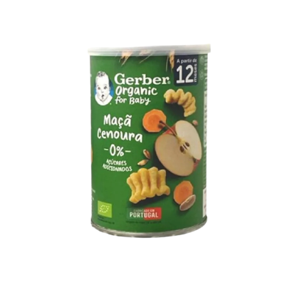 7595520 Gerber Organic Snack Maçã Cenoura 35g +12M | Prático e nutritivo