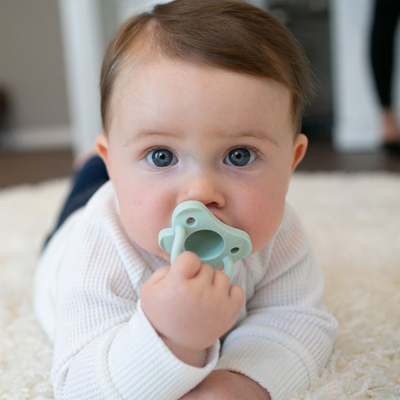 Dr. Brown's Chupeta HappyPaci Silicone 0-6M Rosa e Verde | Farmácia d'Arrábida