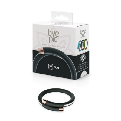 8434048525904 Byepic Pulseira Aromática Repelente Adulto Preta | 5 Recargas Incluídas