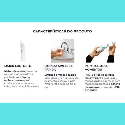 Chicco PhysioClean Aspirador Nasal Elétrico 0m+ | Farmácia d'Arrábida
