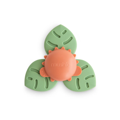 1002285 Mushie Spinner Dino com Ventosa +10 Meses | Brinquedo Sensorial de Silicone