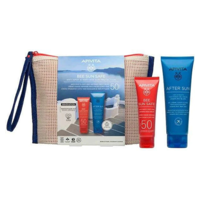 7575423 Apivita Pack Bee Sun Creme Anti-Manchas SPF50 50ml + Pós-Solar 100ml + Bolsa