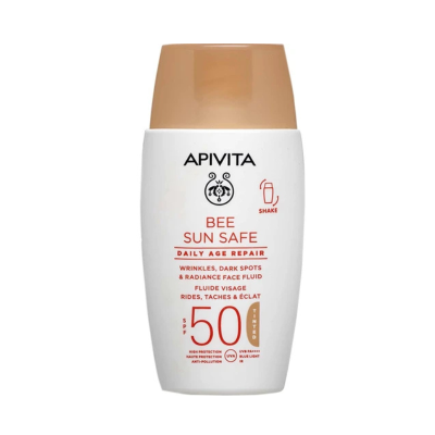 7595926 Apivita Bee Sun Daily Age Repair com Cor SPF50 50ml | Protetor Solar Rosto | Anti-Manchas e Anti-Rugas