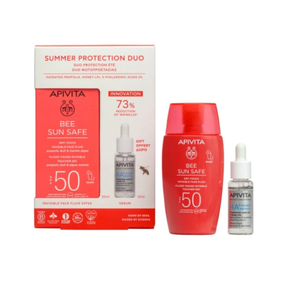 7575407 Apivita Pack Bee Sun Fluido Invisível SPF50 50ml + Sérum HA5 Honey Repair 30ml