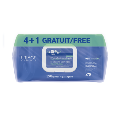 7580324 Uriage Bebé Pack Toalhetes Limpeza 4+1 x70 | 350 Toalhetes Higiene Bebé