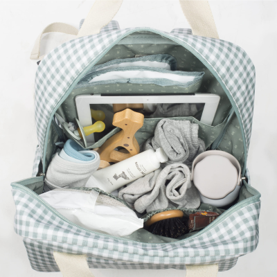 Walking Mum Mochila Maternidade I Love Vichy Green | Farmácia d'Arrábida