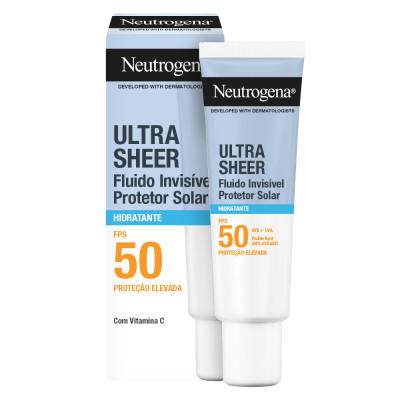 7562546 Neutrogena Ultra Sheer Protetor Solar Fluido Invisível Hidratante FPS50 50ml | Ideal para pele normal a seca e sensível
