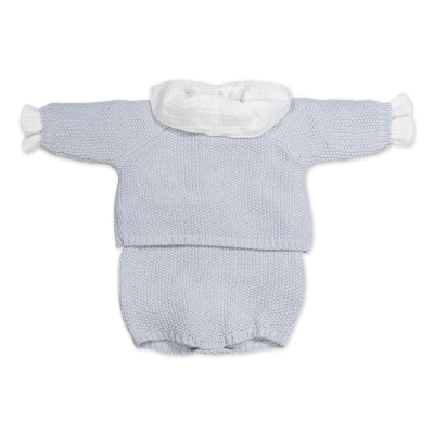 8435748606573 Pasito a Pasito Conjunto Recém-Nascido Bambula Azul | Set 3 Peças Tricot Azul | 0-1 Mês/56cm