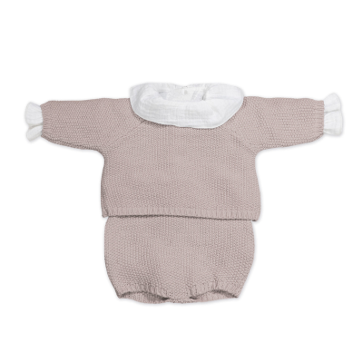 8435748606566 Pasito a Pasito Conjunto Recém-Nascido Rosa | Set 3 Peças Tricot Azul | 0-1 Mês/56cm