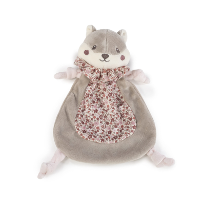 Pasito a Pasito Doudou Esquilo Cherry Flowers 21cm | Peluche de Aconchego para Bebé