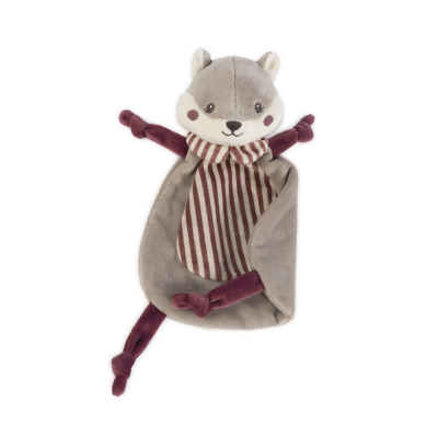 8435748607259 Pasito a Pasito Doudou Esquilo Cherry Strips 21cm | Peluche de Aconchego para Bebé