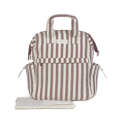 8435748607426 Pasito a Pasito Mochila Maternidade Cherry Strips 29x40x17cm | Inclui Trocador