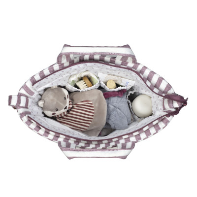 Pasito a Pasito Saco Muda Fraldas Cherry Strips com Trocador | Farmácia d'Arrábida