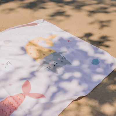 Monnëka Toalha de Praia Mermaid Cats Microfibra 160cm | Farmácia d'Arrábida